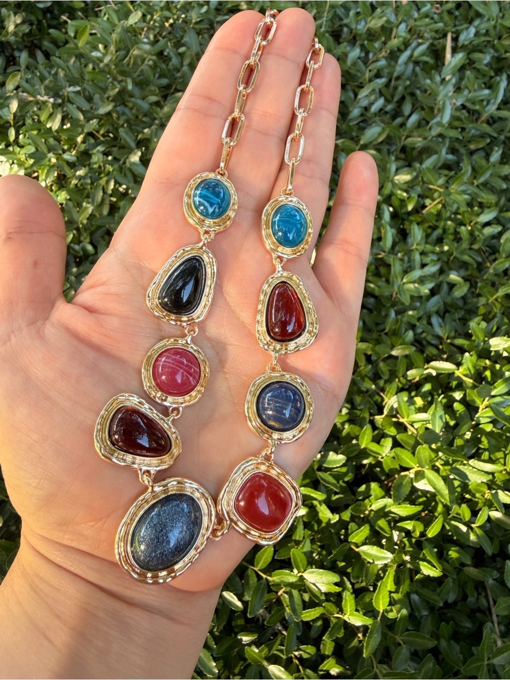 Stone Gold Multicolor Gemstone Pendant Necklace - Picture 3 of 5
